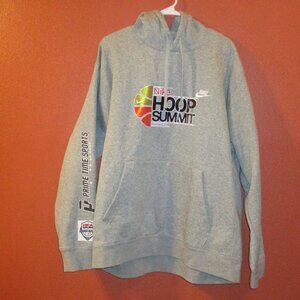 Nike Hoop Summit Men XX Large Gray Blue White Long Sleeve Pullover Hoodie